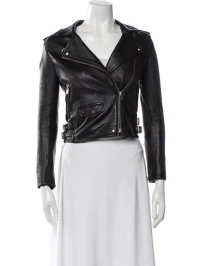 Pre-owned Iro Leather Biker Jacket In Black