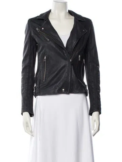 Pre-owned Iro Leather Biker Jacket In Black