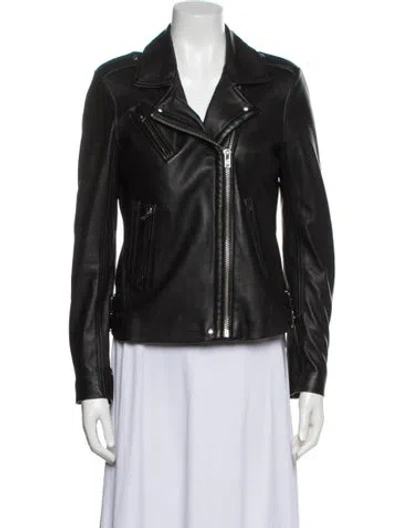 Pre-owned Iro Leather Biker Jacket In Black