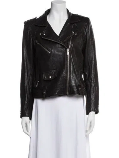 Pre-owned Iro Leather Biker Jacket In Black