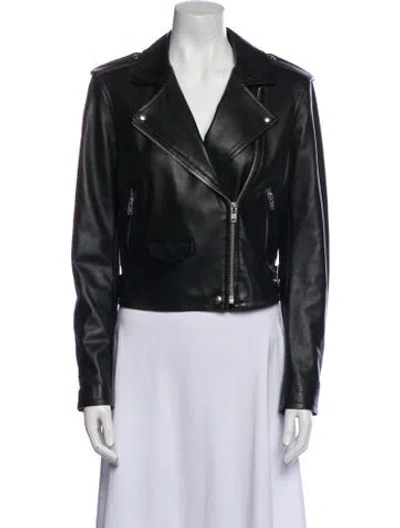 Pre-owned Iro Leather Biker Jacket In Black