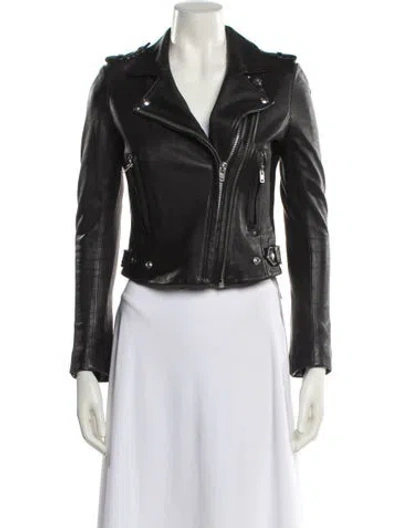 Pre-owned Iro Leather Biker Jacket In Black