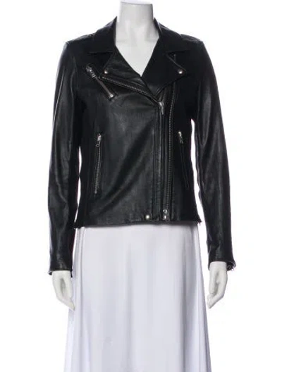 Pre-owned Iro Leather Biker Jacket In Black