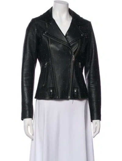 Pre-owned Iro Leather Biker Jacket In Black