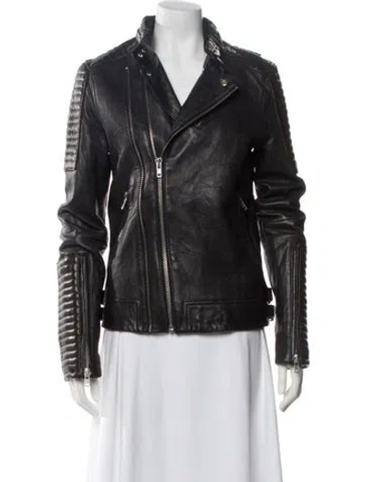 Pre-owned Iro Leather Biker Jacket In Black
