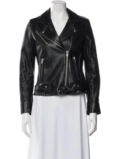 Pre-owned Iro Leather Biker Jacket In Black