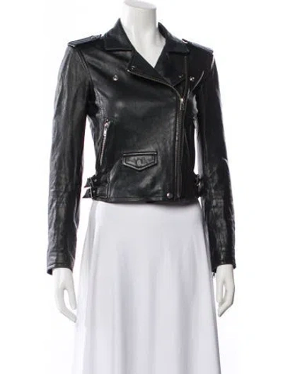 Pre-owned Iro Leather Biker Jacket In Black