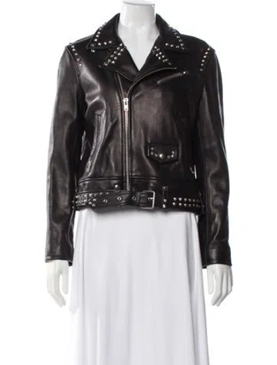 Pre-owned Iro Leather Biker Jacket In Black
