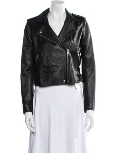 Pre-owned Iro Leather Biker Jacket In Black