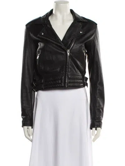 Pre-owned Iro Leather Biker Jacket In Black
