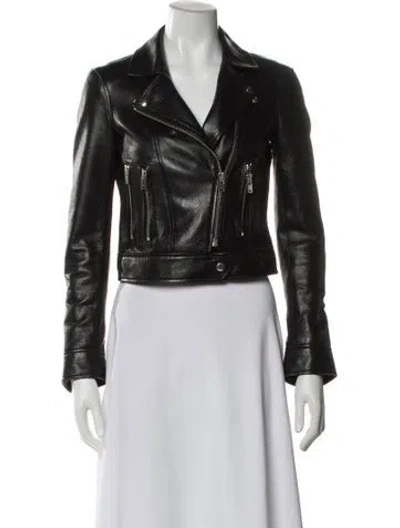 Pre-owned Iro Leather Biker Jacket In Black