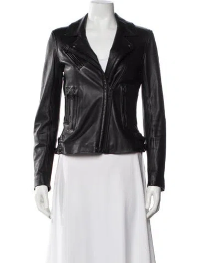 Pre-owned Iro Leather Biker Jacket In Black