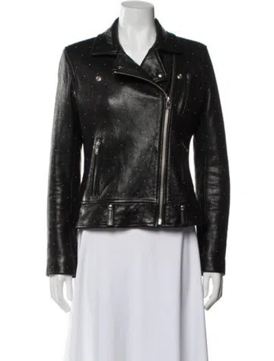 Pre-owned Iro Leather Biker Jacket In Black