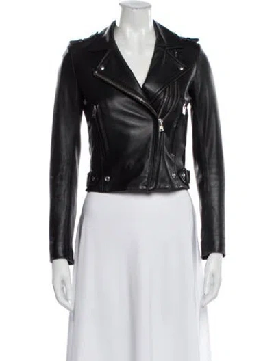 Pre-owned Iro Leather Biker Jacket In Black
