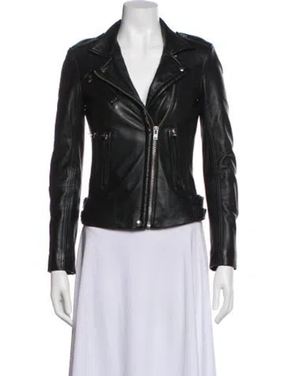 Pre-owned Iro Leather Biker Jacket In Black