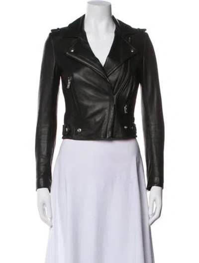 Pre-owned Iro Leather Biker Jacket In Black