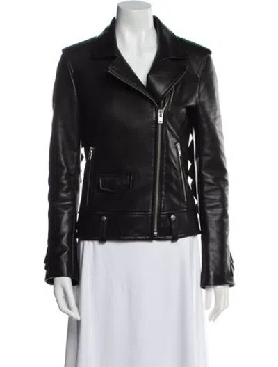 Pre-owned Iro Leather Biker Jacket In Black