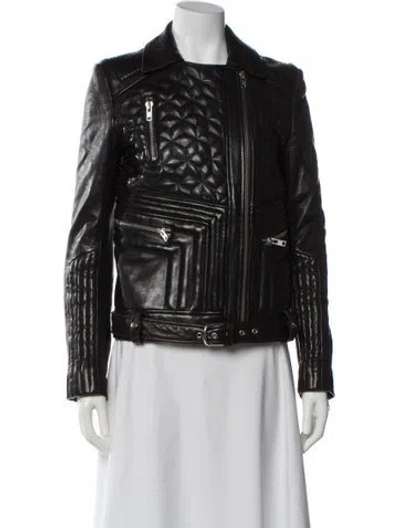 Pre-owned Iro Leather Biker Jacket In Black