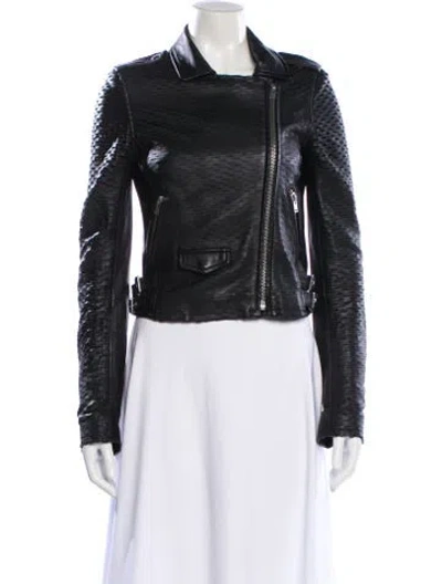 Pre-owned Iro Leather Biker Jacket In Black