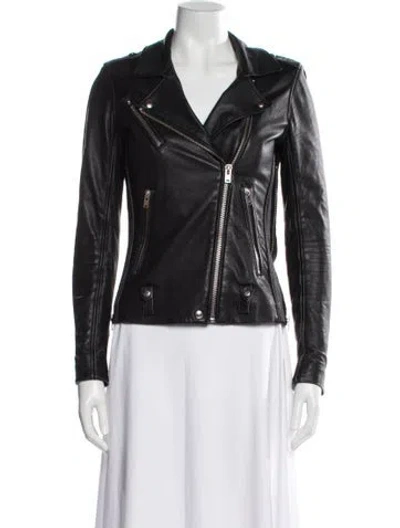 Pre-owned Iro Leather Biker Jacket In Black