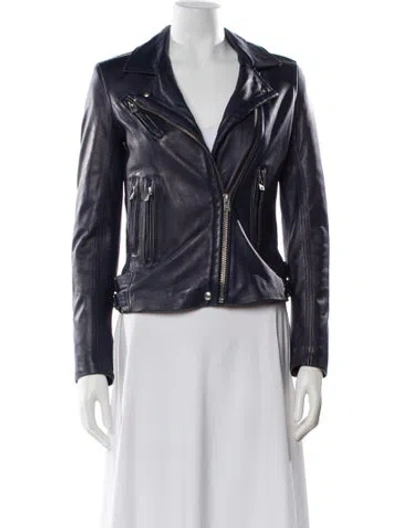 Pre-owned Iro Leather Biker Jacket In Black