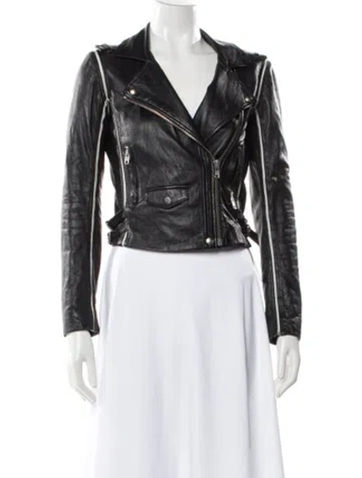 Pre-owned Iro Leather Biker Jacket In Black