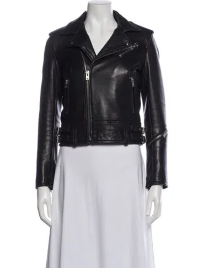 Pre-owned Iro Leather Biker Jacket In Black