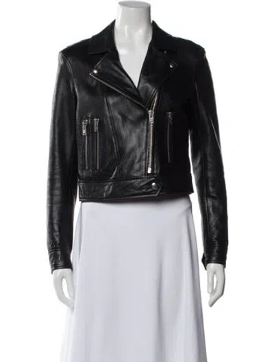 Pre-owned Iro Leather Biker Jacket In Black