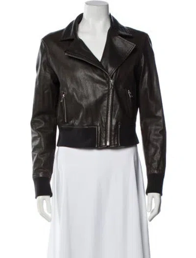 Pre-owned Iro Leather Biker Jacket In Black