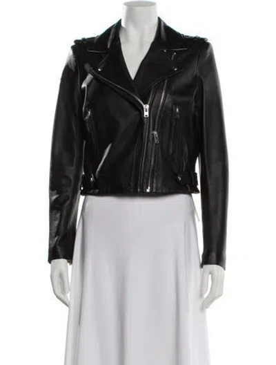 Pre-owned Iro Leather Biker Jacket In Black