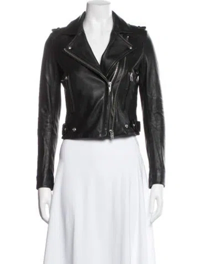 Pre-owned Iro Leather Biker Jacket In Black