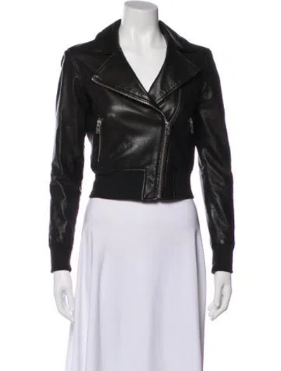 Pre-owned Iro Leather Biker Jacket In Black