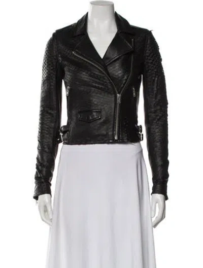Pre-owned Iro Leather Biker Jacket In Black