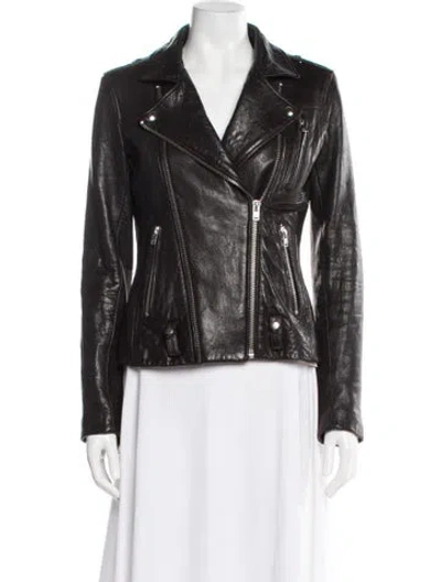 Pre-owned Iro Leather Biker Jacket In Black