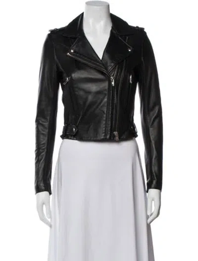 Pre-owned Iro Leather Biker Jacket In Black