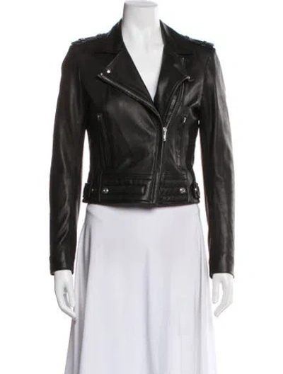 Pre-owned Iro Leather Biker Jacket In Black