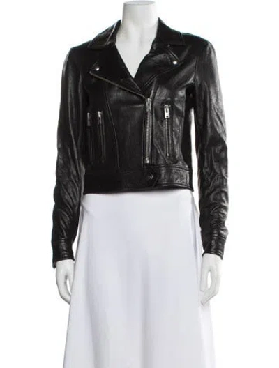 Pre-owned Iro Leather Biker Jacket In Black