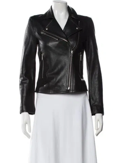 Pre-owned Iro Leather Biker Jacket In Black