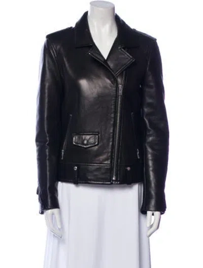 Pre-owned Iro Leather Biker Jacket In Black