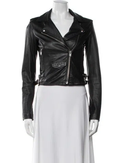 Pre-owned Iro Leather Biker Jacket In Black
