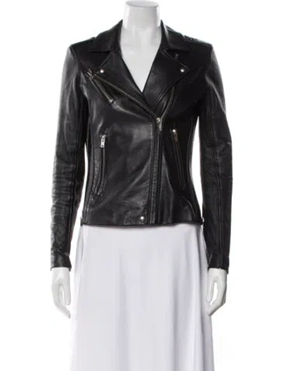 Pre-owned Iro Leather Biker Jacket In Black