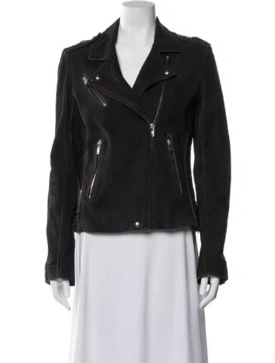 Pre-owned Iro Leather Biker Jacket In Black