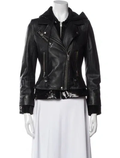 Pre-owned Iro Leather Biker Jacket In Black