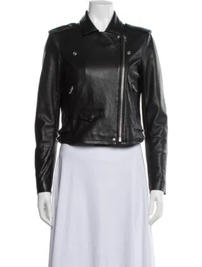 Pre-owned Iro Leather Biker Jacket In Black