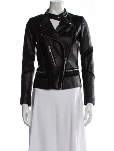Pre-owned Iro Leather Biker Jacket In Black