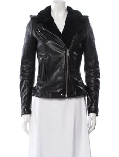Pre-owned Iro Leather Biker Jacket In Black