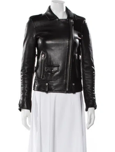 Pre-owned Iro Leather Biker Jacket In Black