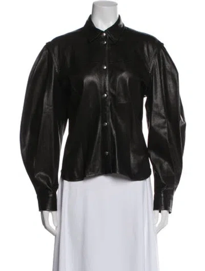 Pre-owned Iro Leather Biker Jacket In Black