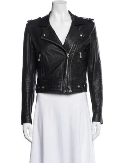 Pre-owned Iro Leather Biker Jacket In Black