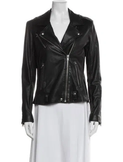 Pre-owned Iro Leather Biker Jacket In Black